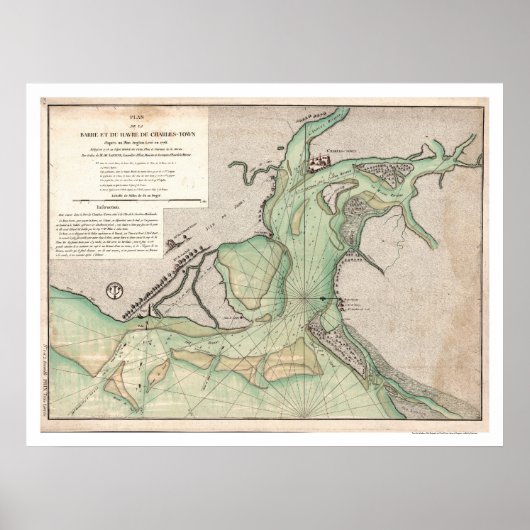 Verteidigung von Charleston SC Karte 1778 Poster (Vorne)