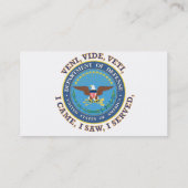 Verteidigungsministerium DOD VVV Schild Visitenkarte (Rückseite)