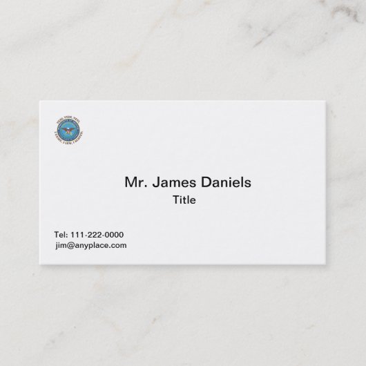 Verteidigungsministerium DOD VVV Schild Visitenkarte (Vorderseite)