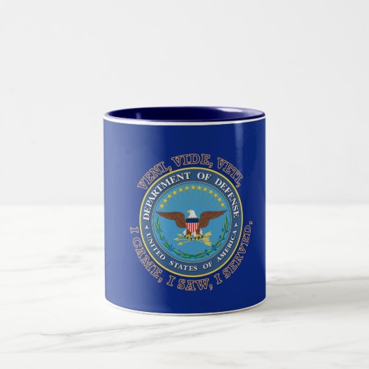 Verteidigungsministerium DOD VVV Schild Zweifarbige Tasse (Mittel)