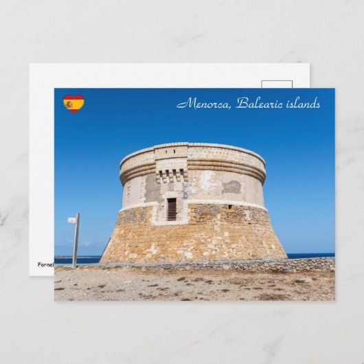 Verteidigungsturm von Fornells auf Menorca - Spani Postkarte (Vorne/Hinten)