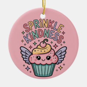 Verteile Freundlichkeit Cupcake Keramik Ornament