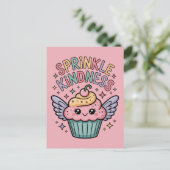 Verteile Freundlichkeit | Cupcake Postkarte (Stehend Vorderseite)