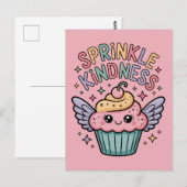 Verteile Freundlichkeit | Cupcake Postkarte (Vorne/Hinten)
