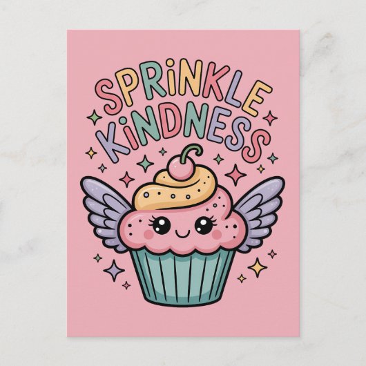 Verteile Freundlichkeit | Cupcake Postkarte (Vorderseite)