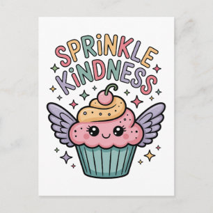 Verteile Freundlichkeit Cupcake Postkarte
