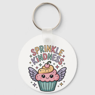 Verteile Freundlichkeit Cupcake Schlüsselanhänger