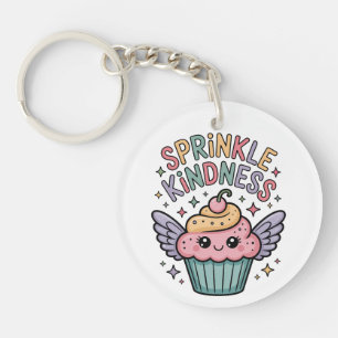 Verteile Freundlichkeit   Cupcake Schlüsselanhänger