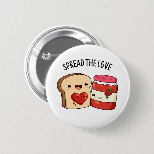 Verteilen Sie die Liebe Funny Jam und Brot Pub Button (Vorne & Hinten)