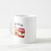 Verteilen Sie die Liebe Funny Jam und Brot Pub Kaffeetasse (Vorderseite Links)