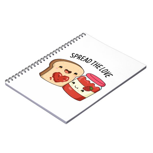 Verteilen Sie die Liebe Funny Jam und Brot Pub Notizblock (Linke Seite)