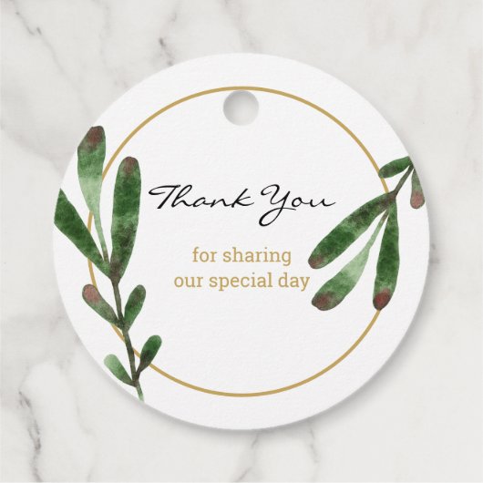 Verteilen Sie die Liebe Grüne Hochzeit Vielen Dank Geschenkanhänger (Rückseite)