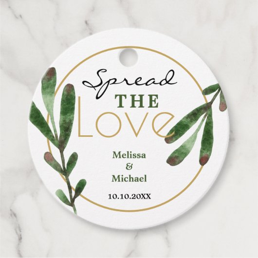 Verteilen Sie die Liebe Grüne Hochzeit Vielen Dank Geschenkanhänger (Vorderseite)