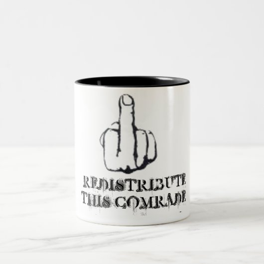 Verteilen Sie dieses neu! Zweifarbige Tasse (Mittel)