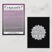 Verteilerlistenkommentarkarte mit Logo Visitenkarte (Vorne/Hinten)