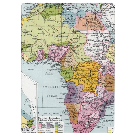 VERTEILTES AFRIKA, 1914 KLEMMBRETT (Rückseite)