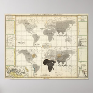 Verteilung der Nagetiere und der Tiere Poster