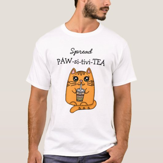 Verteilung der Positivität | Kawaii Cat and Bubble T-Shirt (Vorderseite)