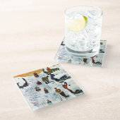 Verteilung und Ausgraben Glasuntersetzer (Schrägansicht)