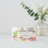 Verteilung von Lebensmitteln auf den Tisch Visitenkarte (Stehend Vorderseite)