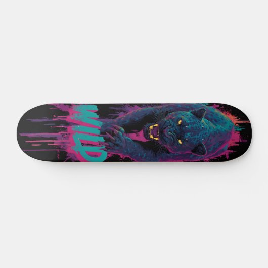 Vertical, Aggressive Black Panther Illustration Skateboard (Horizontal)