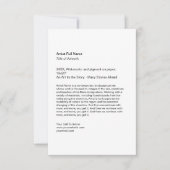 Vertical Artwork Exhibition Art Show Placards Mitteilungskarte (Vorderseite)