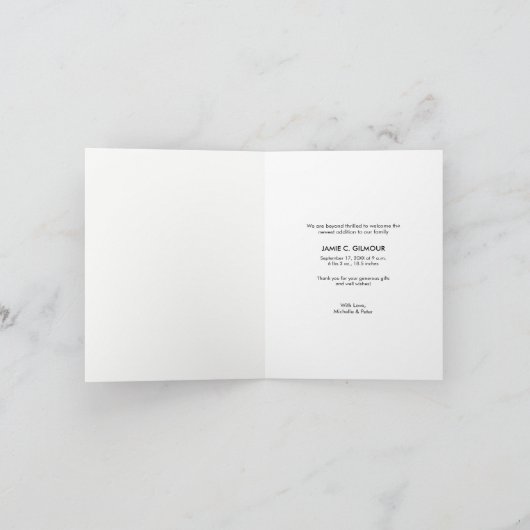 Vertical Baby Foto danke (Innenseite)