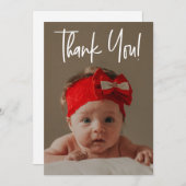 Vertical Baby Girl Foto Geburtsankündigung Dankeskarte (Vorne/Hinten)