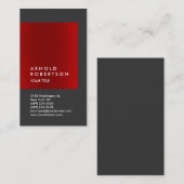 Vertical Beruflich Business Card: Red Gray Trend Visitenkarte (Vorne/Hinten)