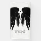 Vertical Black Angel Wings Monogram Banner (Vertikal)