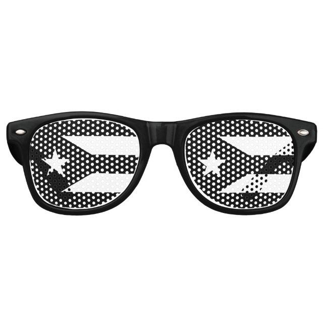 Vertical Black flag of Puerto Rico Partybrille (Vorderseite)