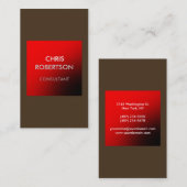 Vertical Café Noir Red Contemporary Business Card Visitenkarte (Vorne/Hinten)