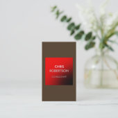 Vertical Café Noir Red Contemporary Business Card Visitenkarte (Stehend Vorderseite)