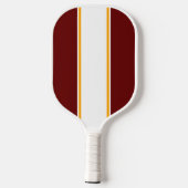 Vertical Deep Red Gelb Racing Stripes (Vertikal) Pickleball Schläger (Rückseite)