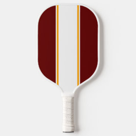 Vertical Deep Red Gelb Racing Stripes (Vertikal) Pickleball Schläger