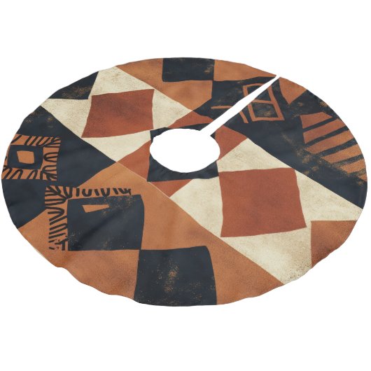 Vertical design with African elements Polyester Weihnachtsbaumdecke (Schrägansicht)