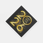 Vertical Gold 2026 New Year Design with Fireworks Serviette (Ecke)