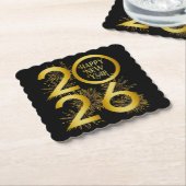 Vertical Gold 2026 New Year Design with Fireworks Untersetzer (angewinkelt)