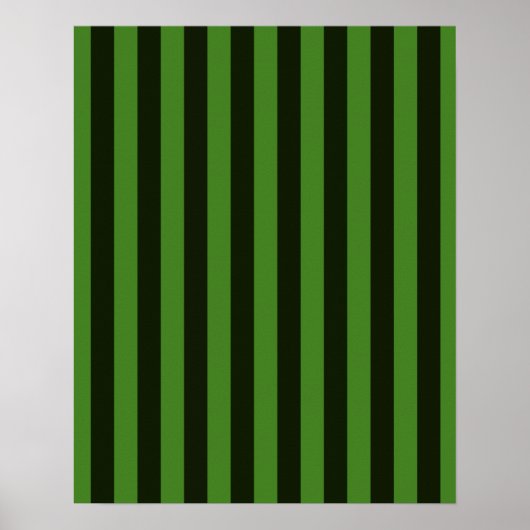 Vertical Green & Black Classic Stripes Background Poster (Vorne)