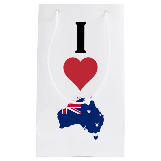 Vertical I Love Australia / I Heart Australia Kleine Geschenktüte (Vorderseite)