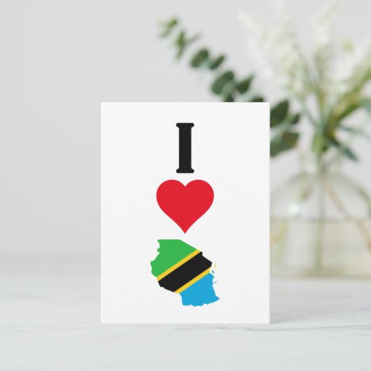 Vertical I Love Tanzania / I Heart Tanzania Postkarte (Stehend Vorderseite)