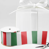Vertical Italian Flag Stripes on White Satinband