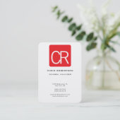 Vertical Large Red Stripe White Professional Plain Visitenkarte (Stehend Vorderseite)