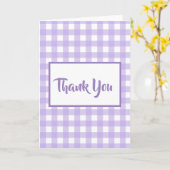 Vertical Lilac Gingham Danke-Karte Karte (Gelbe Blume)