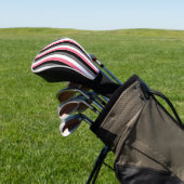 Vertical Lines Pink White Grey Black Stripes Golf Headcover (In SItu)