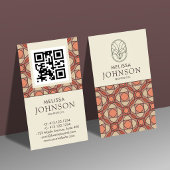 Vertical Mid-Century Modern Geometric QR Visitenkarte