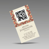 Vertical Mid-Century Modern Geometric QR Visitenkarte