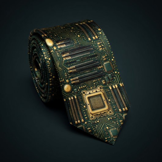 Vertical Motherboard Pattern Krawatte