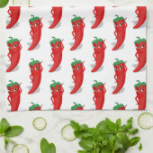 Vertical Muster des Red Pepper Diva Cartoon Geschirrtuch (Gefaltet)