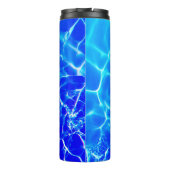 Vertical Name White Script, Blue Water Thermosbecher (Rückseite)